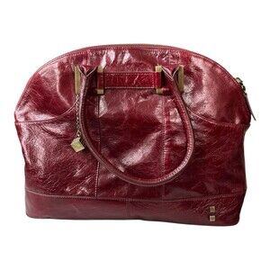Helen Welsh  Large Leather Tote Shoulder Purse Crinkle Patent 14 x 10-1/2" READ